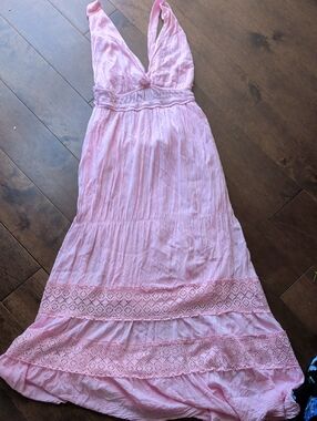 Justify Pink Cotton Halter Maxi Dress